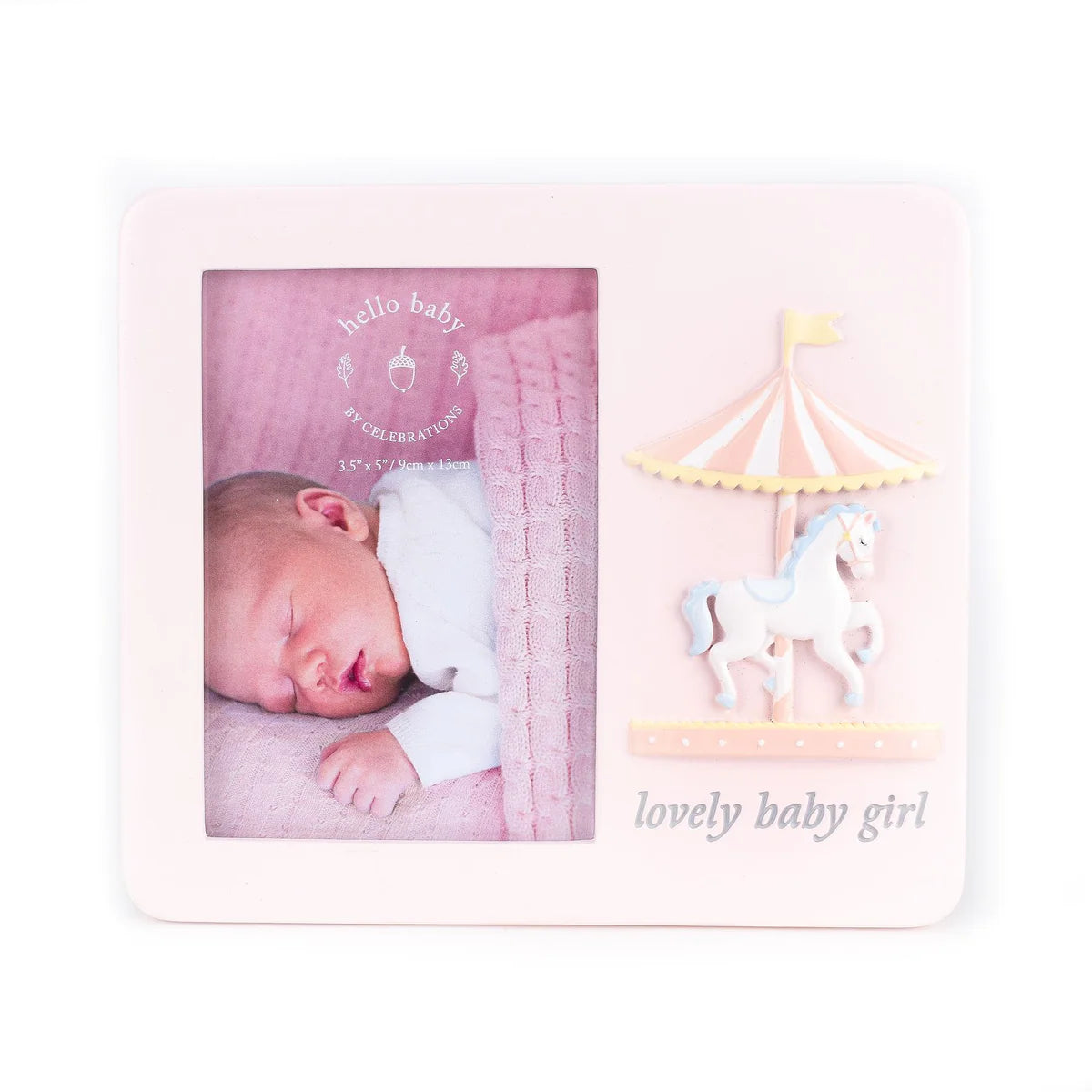 HELLO BABY Carousel Photo Frame - Pink