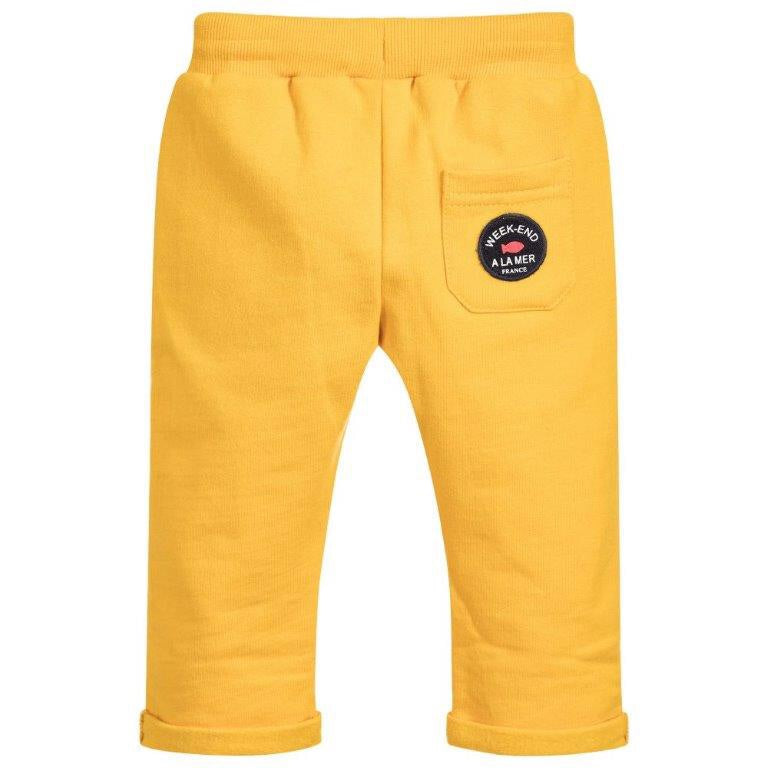 WEEKEND A LA MER Boys Mustard Cotton Joggers - NON RETURNABLE