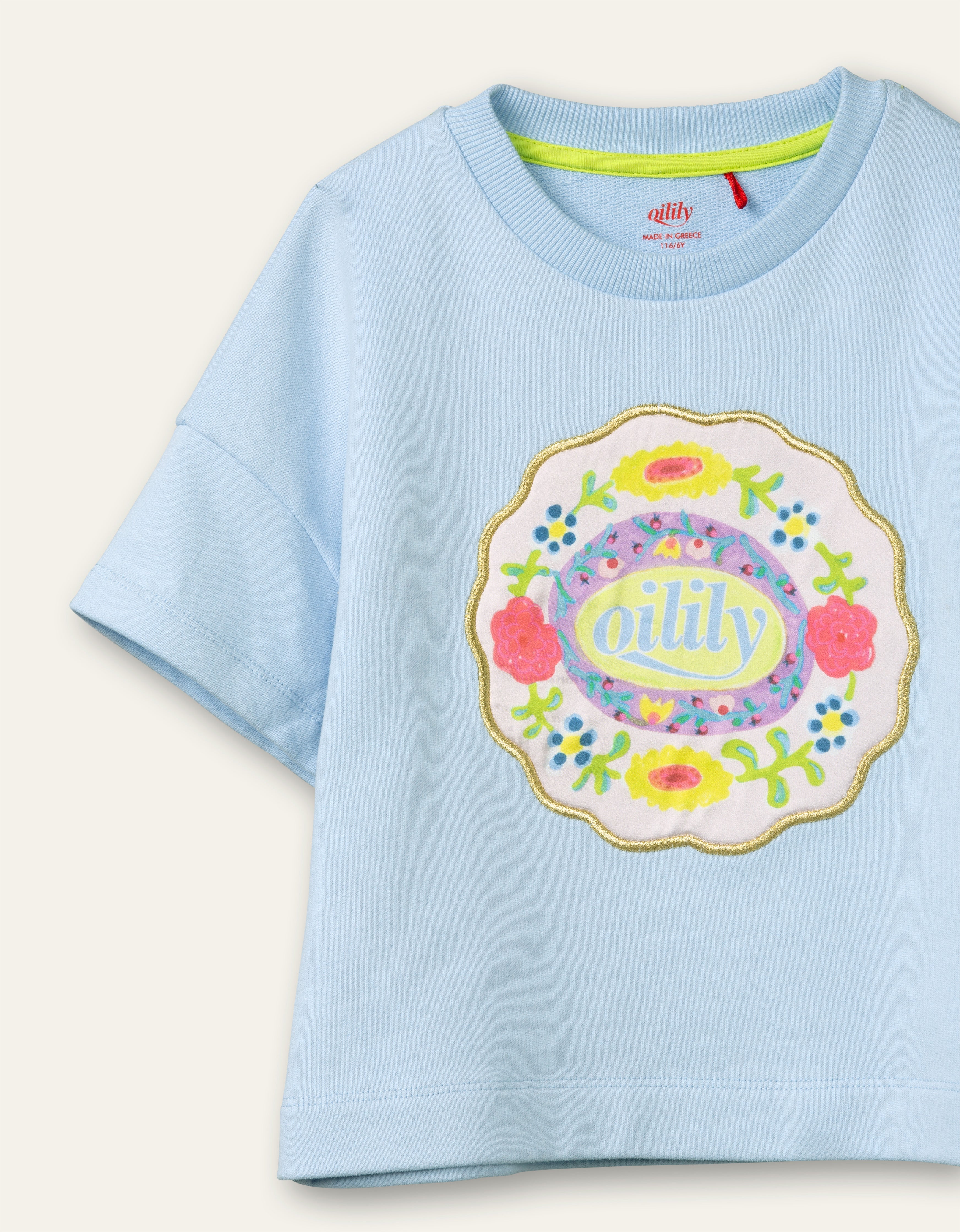 SS21 Oilily Hussel Blue Short Sleeve Logo Sweater