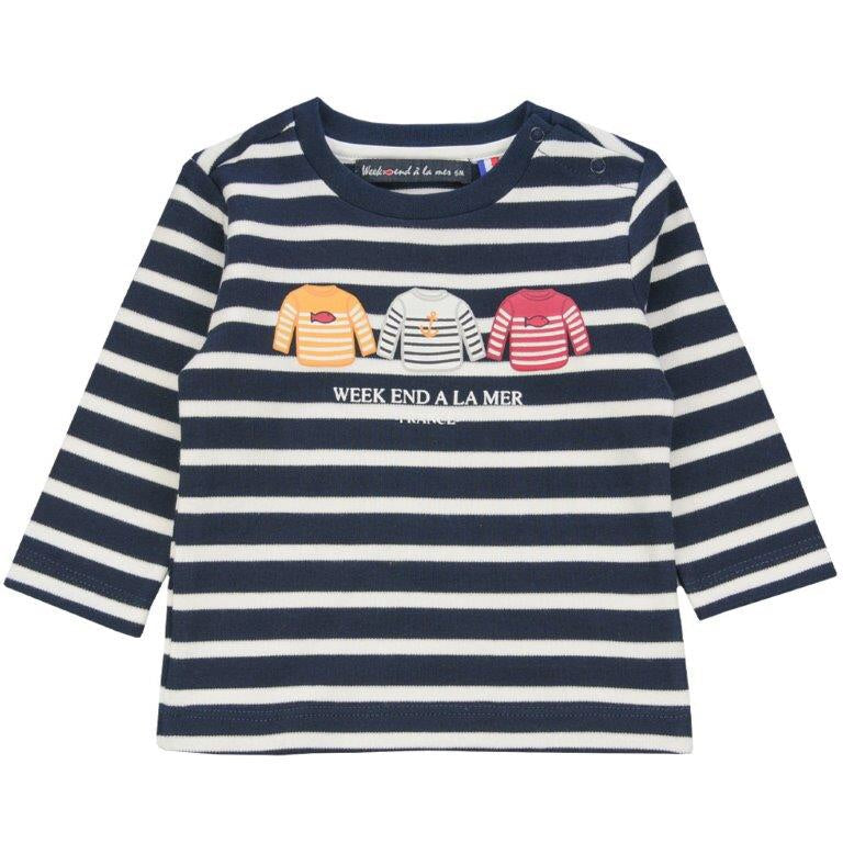 WEEKEND A LA MER Piedmarin Boys Navy Stripe Top