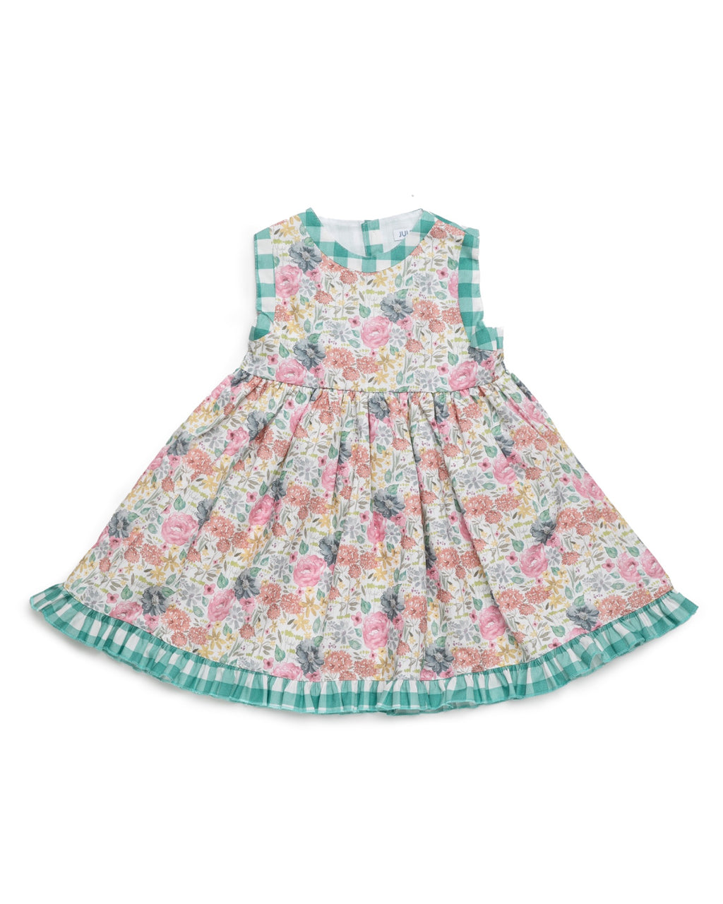 Juliana Azucar girls green floral dress, front product view