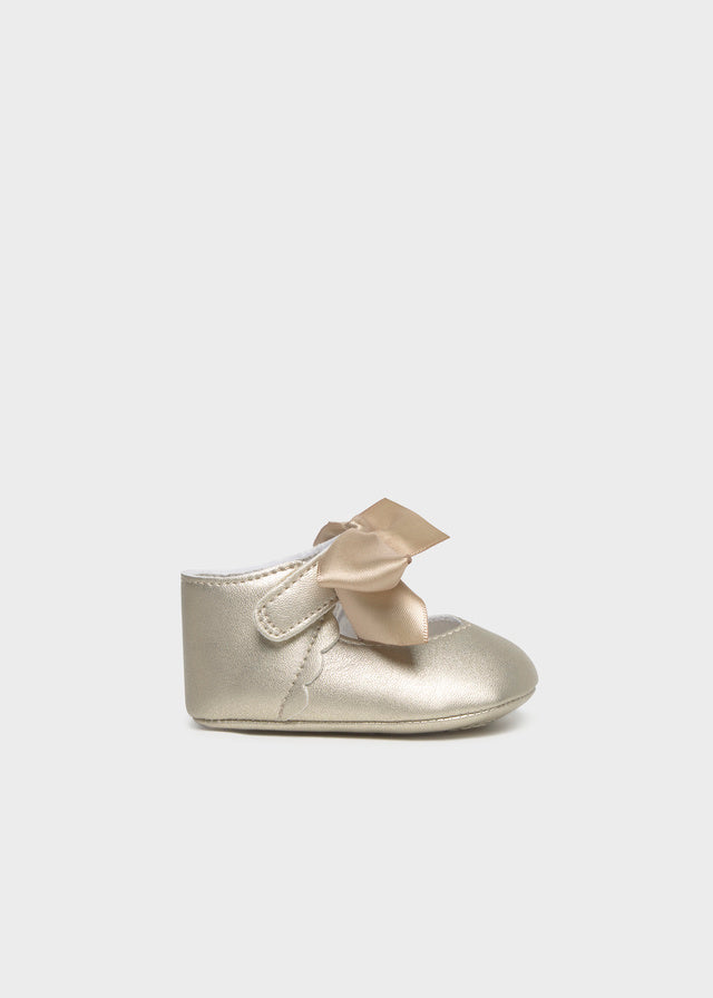 Mayoral baby girls champagne Mary Jane pram shoe, side view