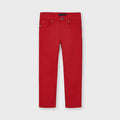 Mayoral boys Cyber Red slim fit chino trousers, front
