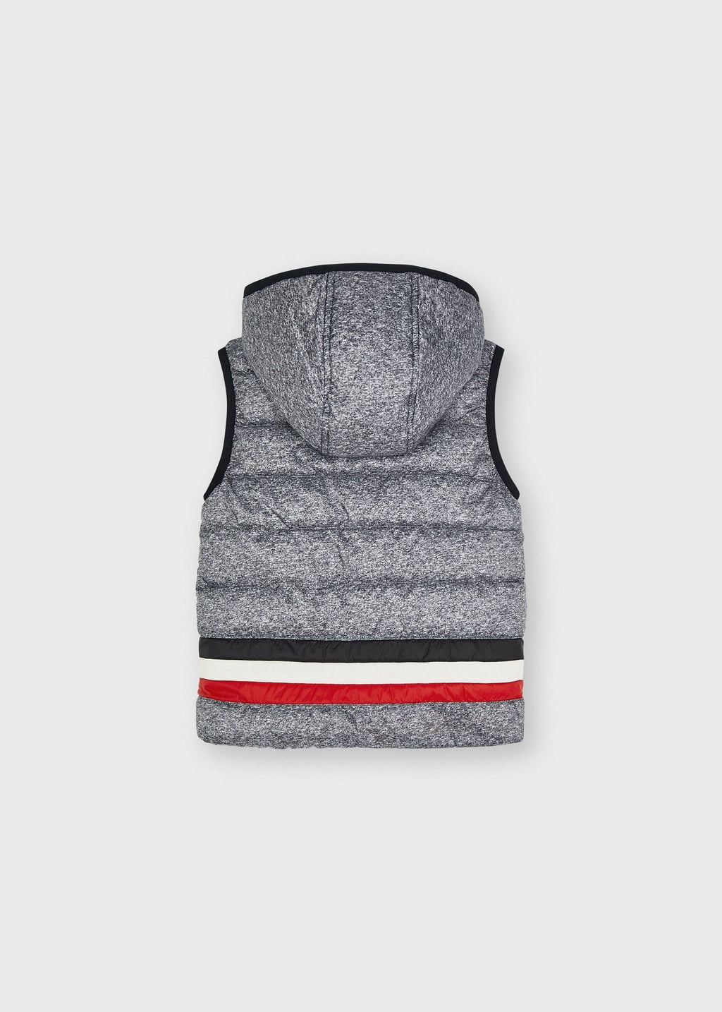 Mayoral boys grey marl reversible hooded gilet, back