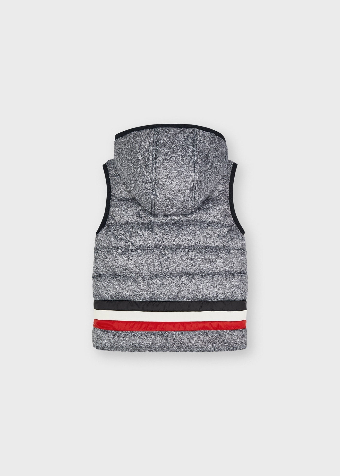 Mayoral boys grey marl reversible hooded gilet, back