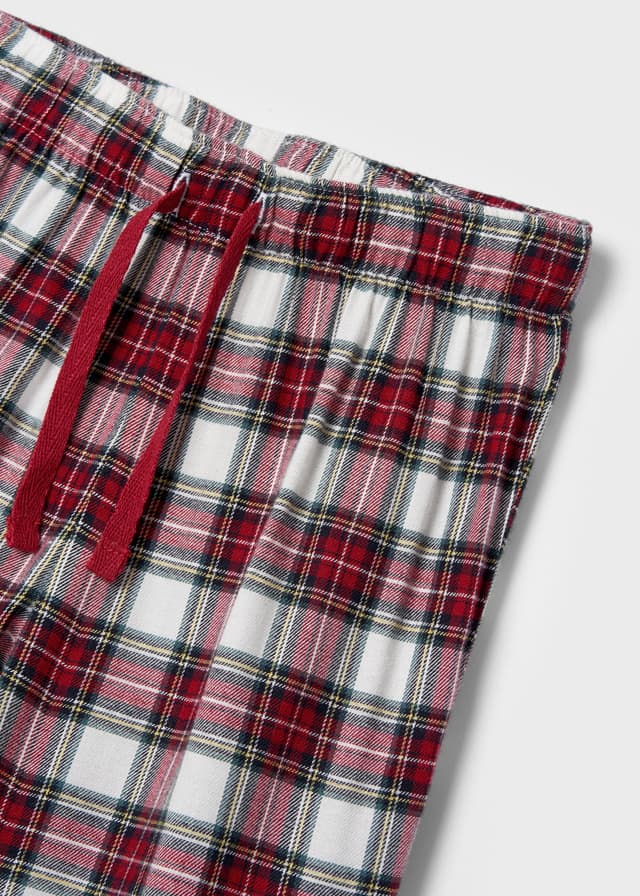 Mayoral boys tartan pyjama trousers elasticated waist detail
