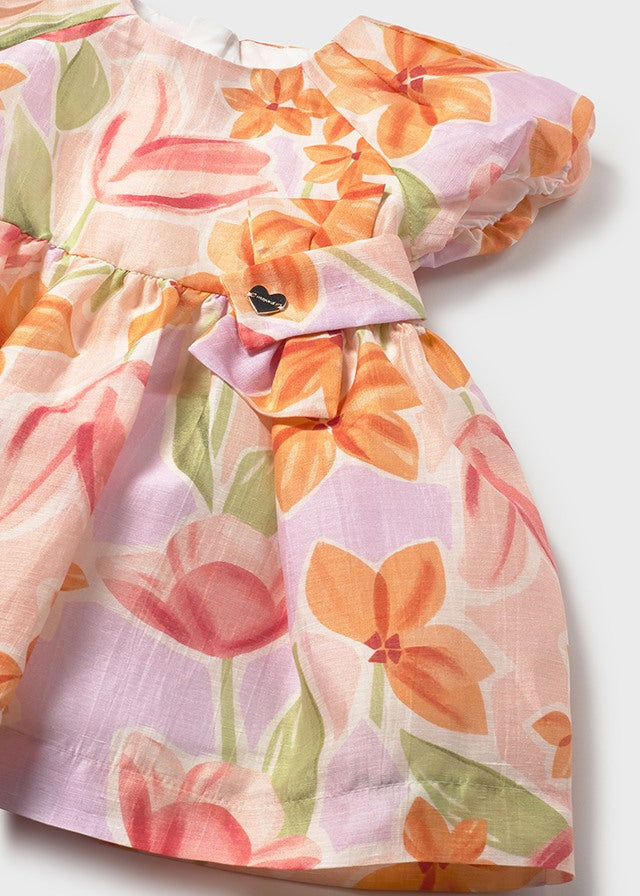 Mayoral girls Blossom floral dress bow and flower print detail