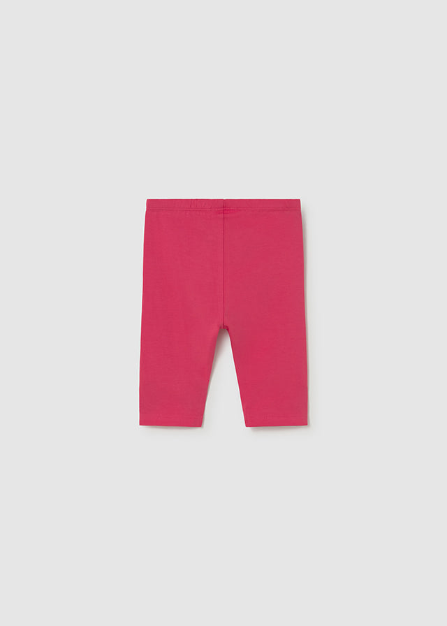 Mayoral girls Hibiscus three-piece set plain pink cropped leggings