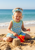 MIRANDA Anchor Girls Blue & Green Beach Dress 