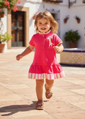 MIRANDA NEL BLU Neon Pink Girls Dress