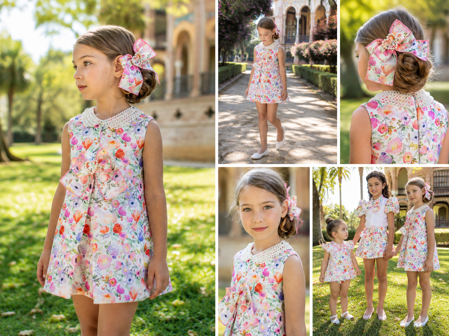 Naxos Lila girls multicolour floral A-line dress