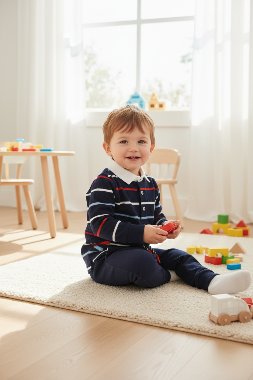 Nelblu Polo & Navy Joggers on Toddler Boy
