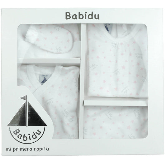 BABIDU Estrellas Baby Girls Pink & White Baby Layette Box