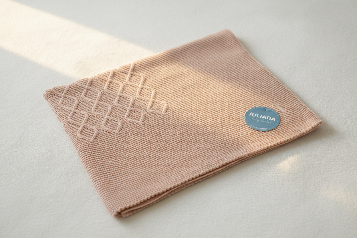 Nude pink knit baby blanket