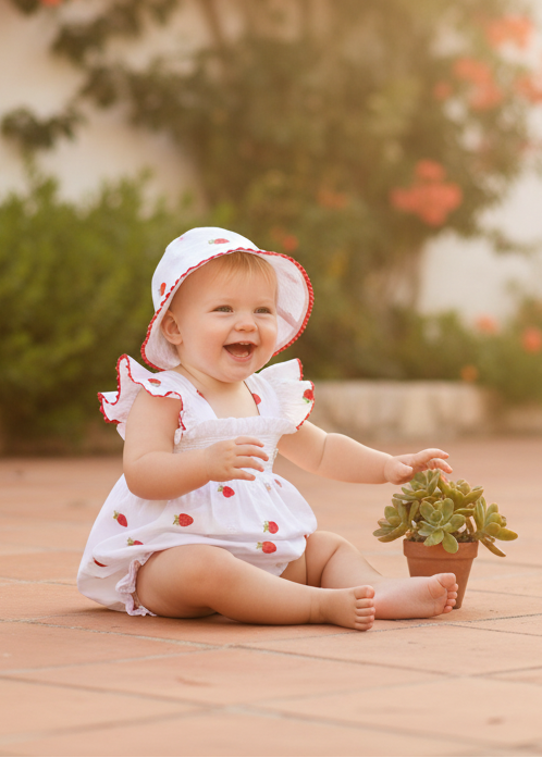 Deolinda Girls Pavlova Romper & Sun Hat 