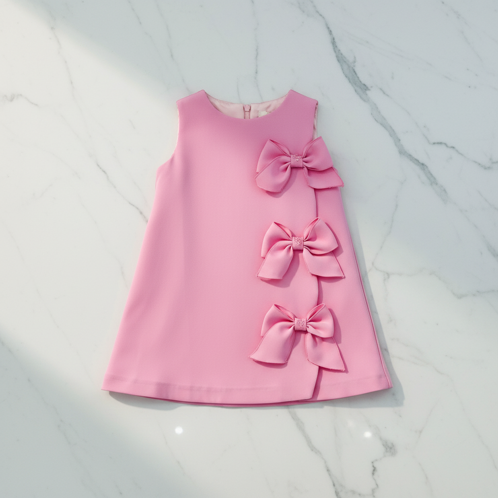Pink Bow Dress Flat Lay