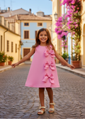 Pink Bow Dress on 6-Year-Old in Italy