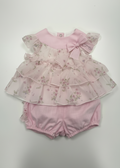 Pink Floral Baby Girl Two-Piece Flat Lay - Bright