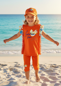 A DEE Porto Girls Luna Orange Summer Leggings Set