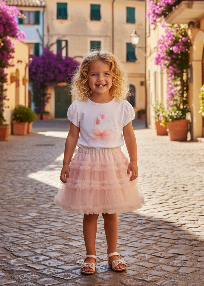 Swan Top and Tulle Skirt in Italian Setting