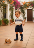 Naxos Pablo Navy Hand Smocked Shorts Set