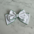 White & Sage Green Bow - Grey Marble