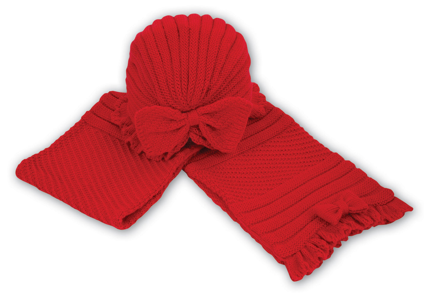 SARAH LOUISE Red Girls Hat & Scarf Set -008150