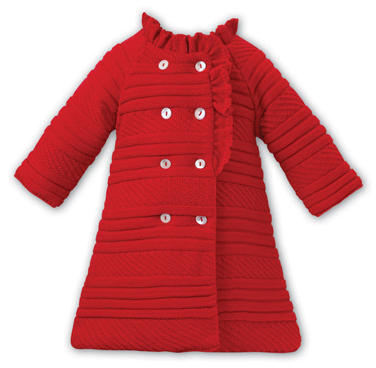 SARAH LOUISE Red Girls Knitted Coat 