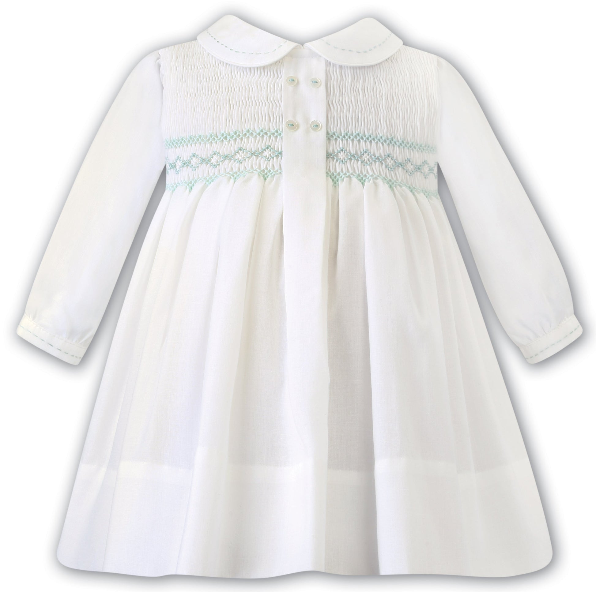 AW21 Sarah Louise Ivory & Mint Baby Girls Dress - 12481