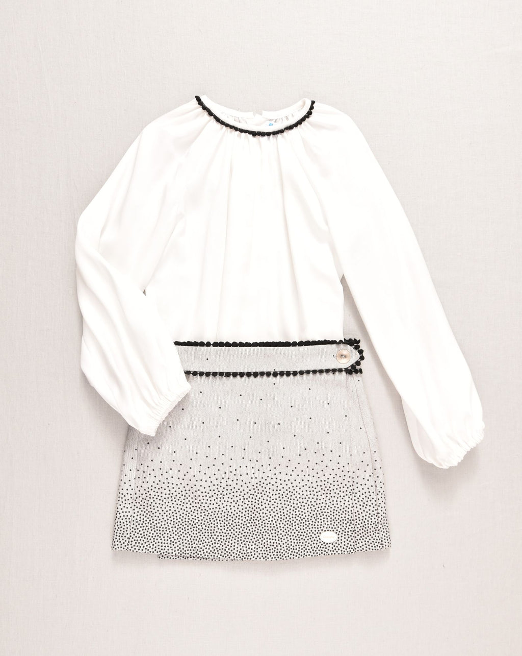 COCOTE Madroños Girls Grey & Black Skirt Set