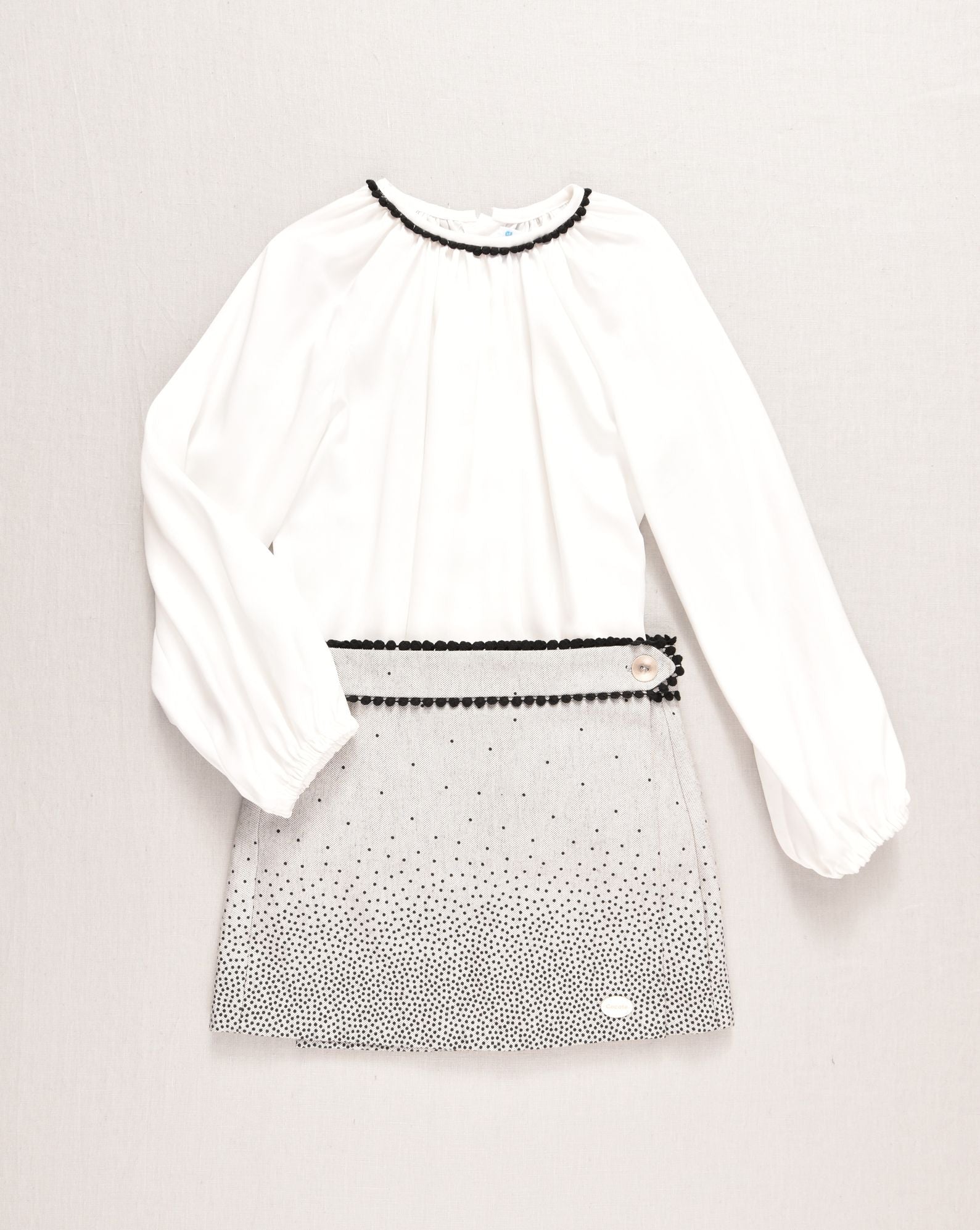 COCOTE Madroños Girls Grey & Black Skirt Set