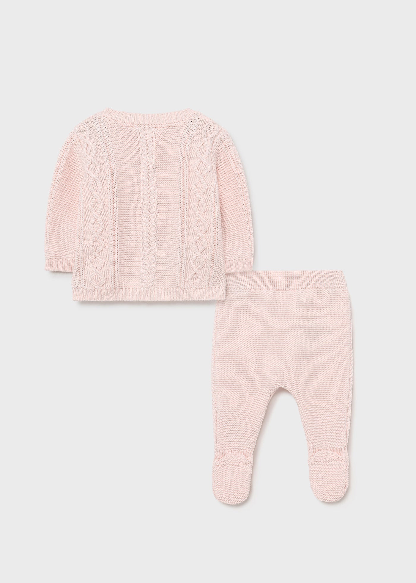 MAYORAL Baby Girls Pink Cable Knit Three Piece Set - 2508