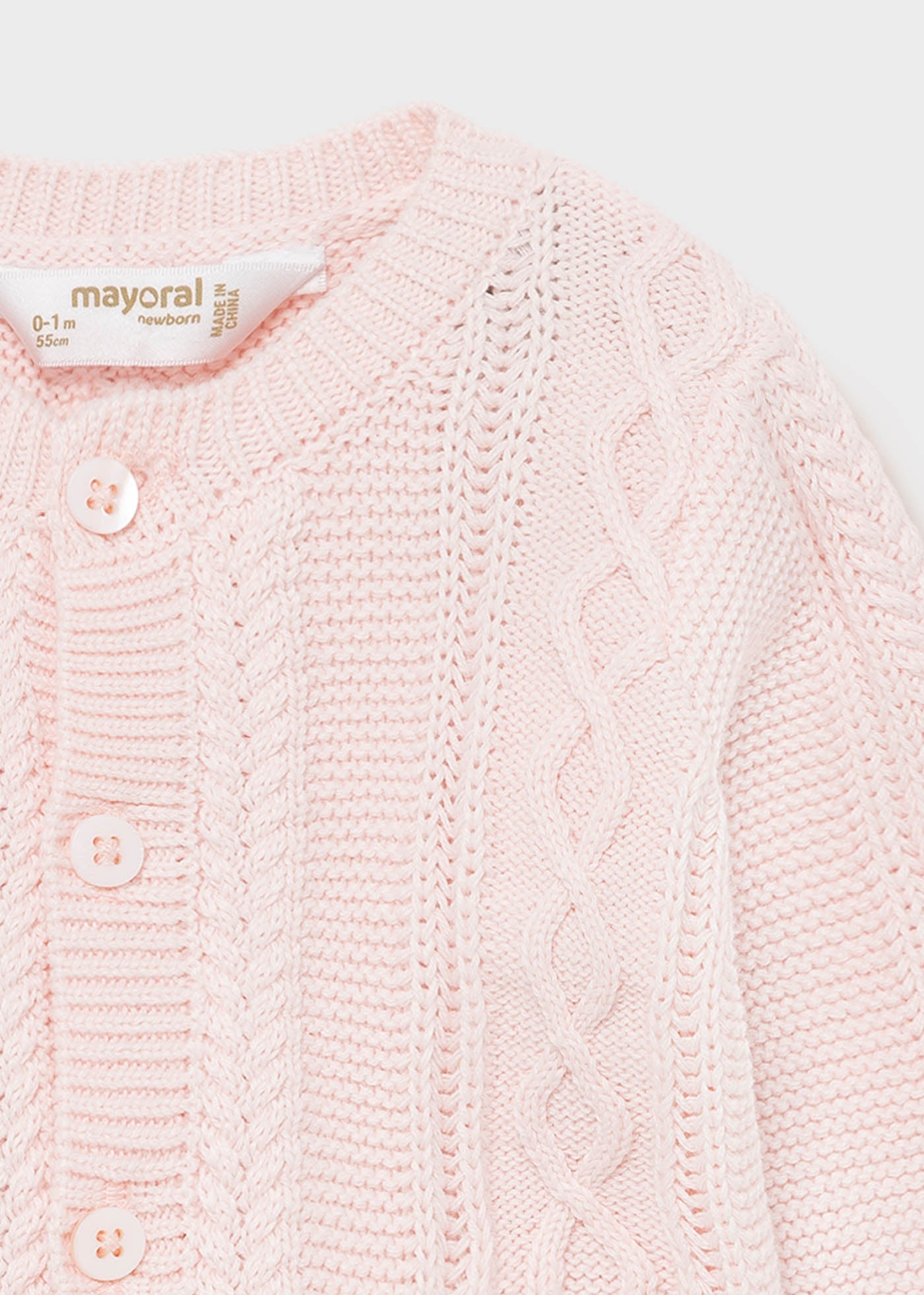 MAYORAL Baby Girls Pink Cable Knit Three Piece Set - 2508