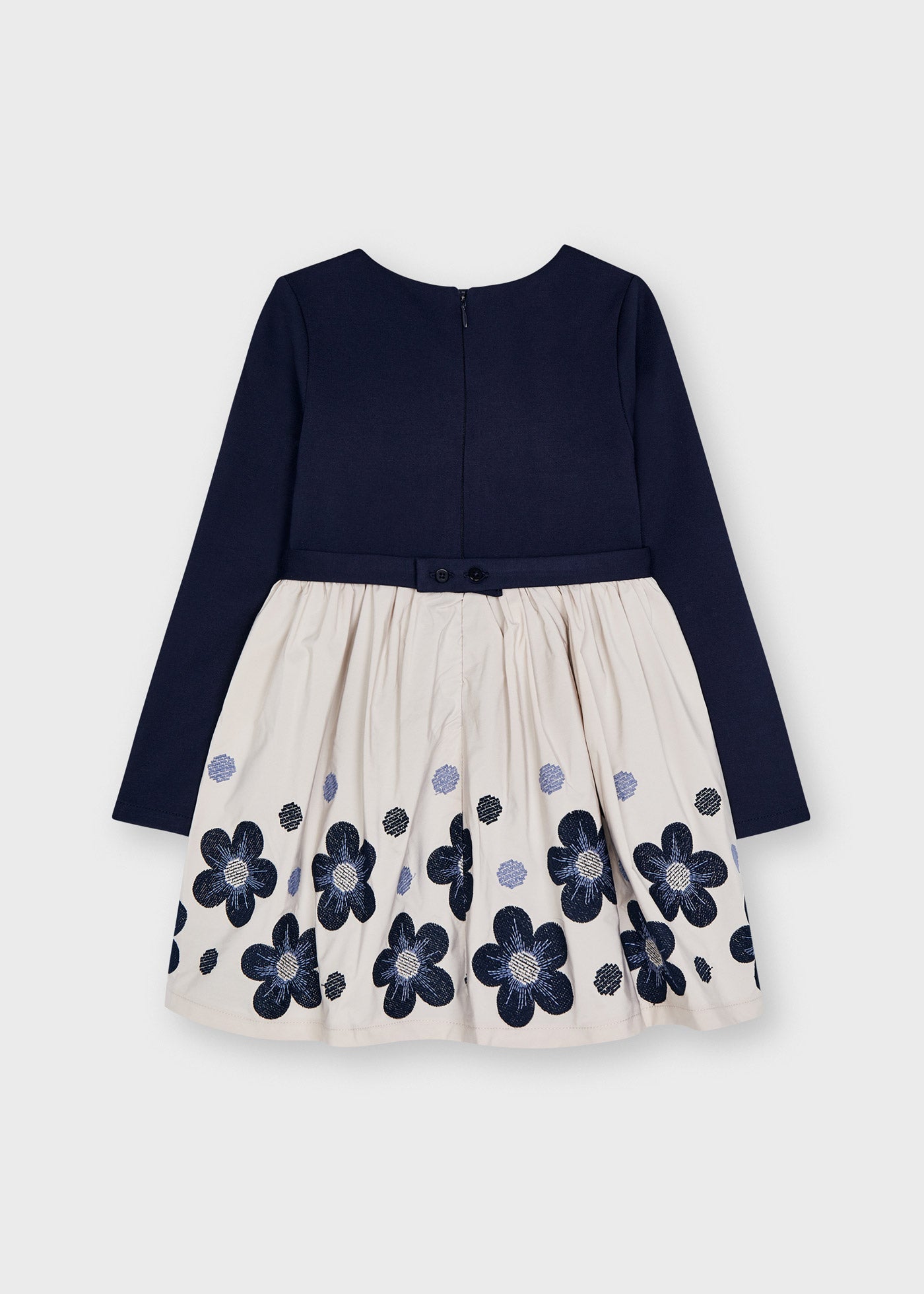 AW21 MAYORAL Girls Navy Embroidered Flower Dress - 4916