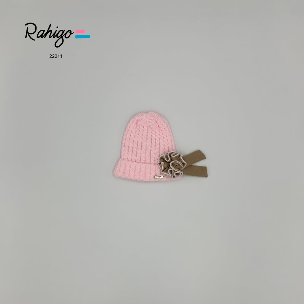 AW22 RAHIGO Pink & Camel Baby Girls Hat - 22211