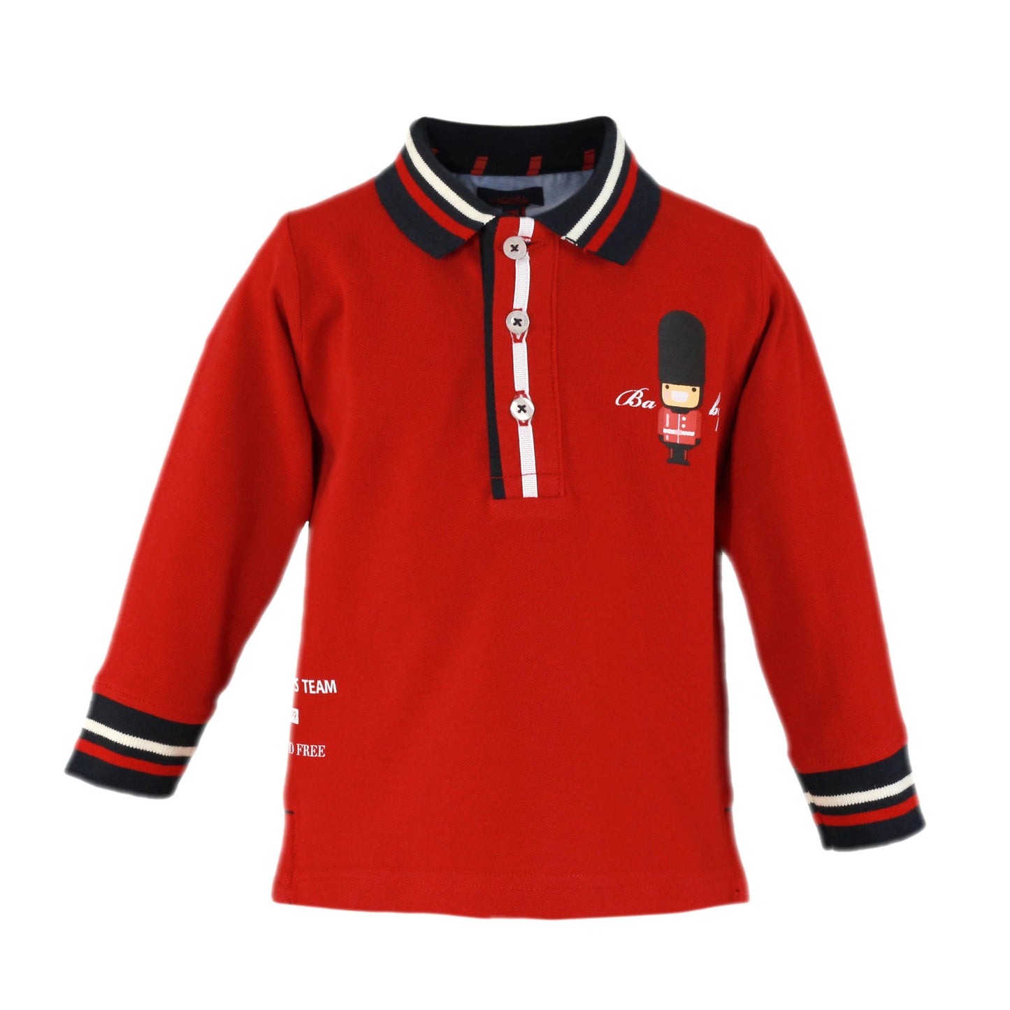AW22 MIRANDA NEL BLU Red Baby Boys London Soldier Polo Shirt - 1111P