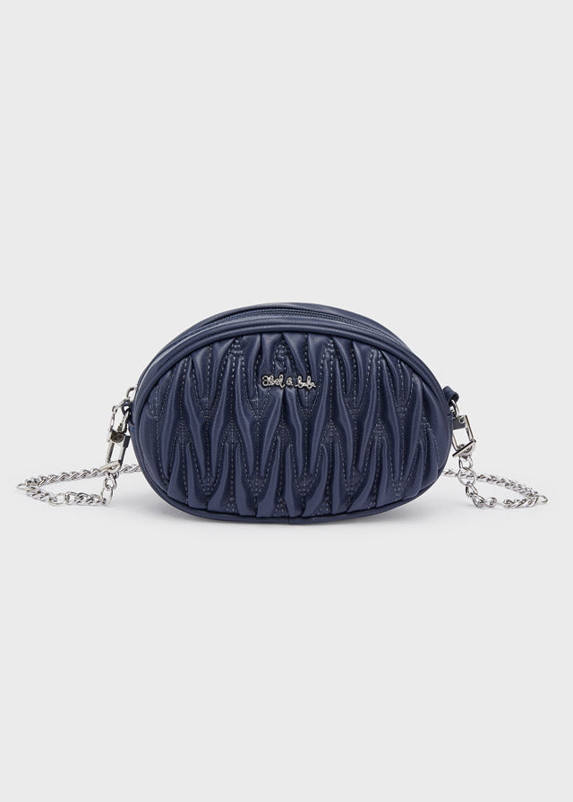 AW22 ABEL & LULA Girls Navy Quilted Bag with Chain Strap