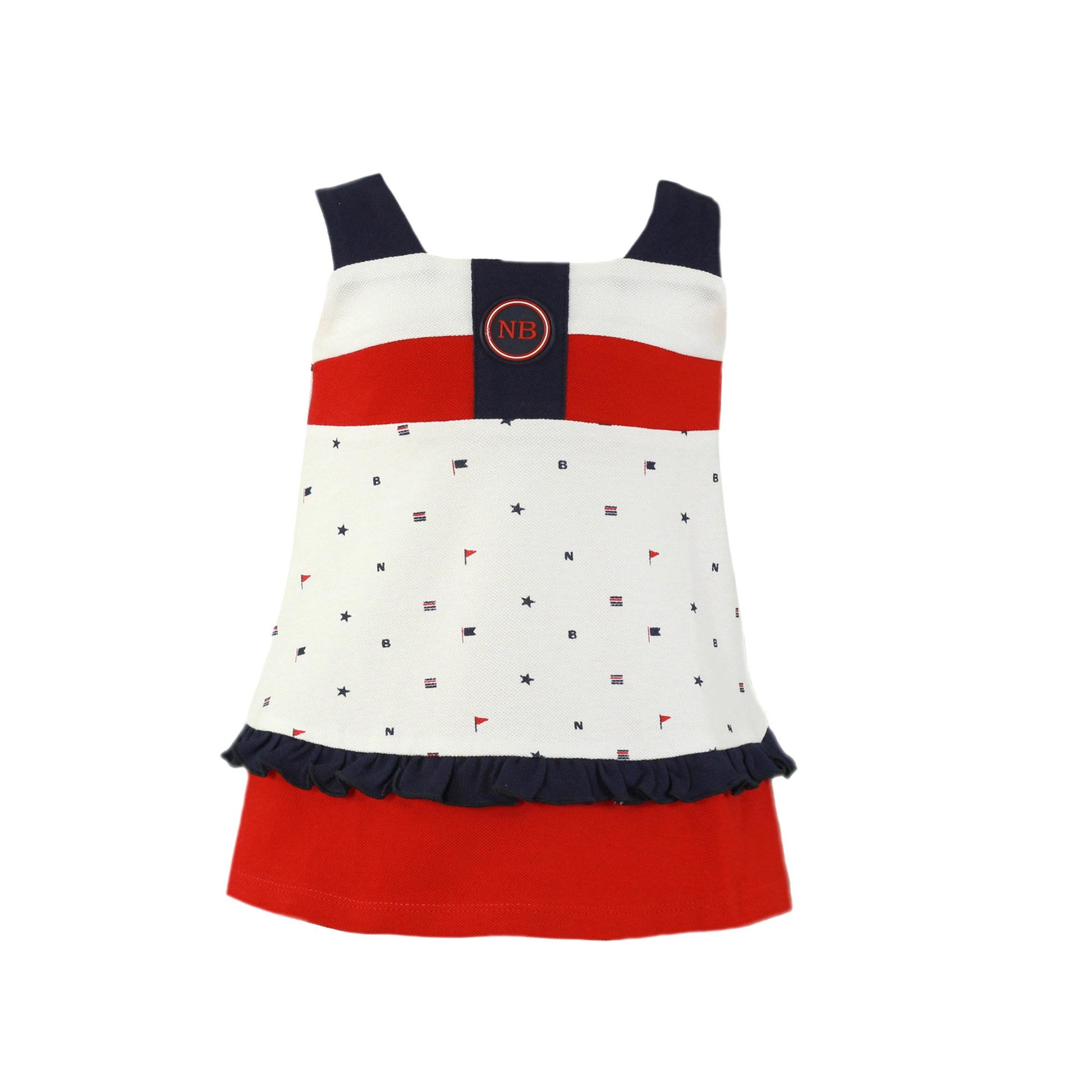 SS23 MIRANDA NEL BLU Navy & Red Baby Girls Sun Dress - 1201