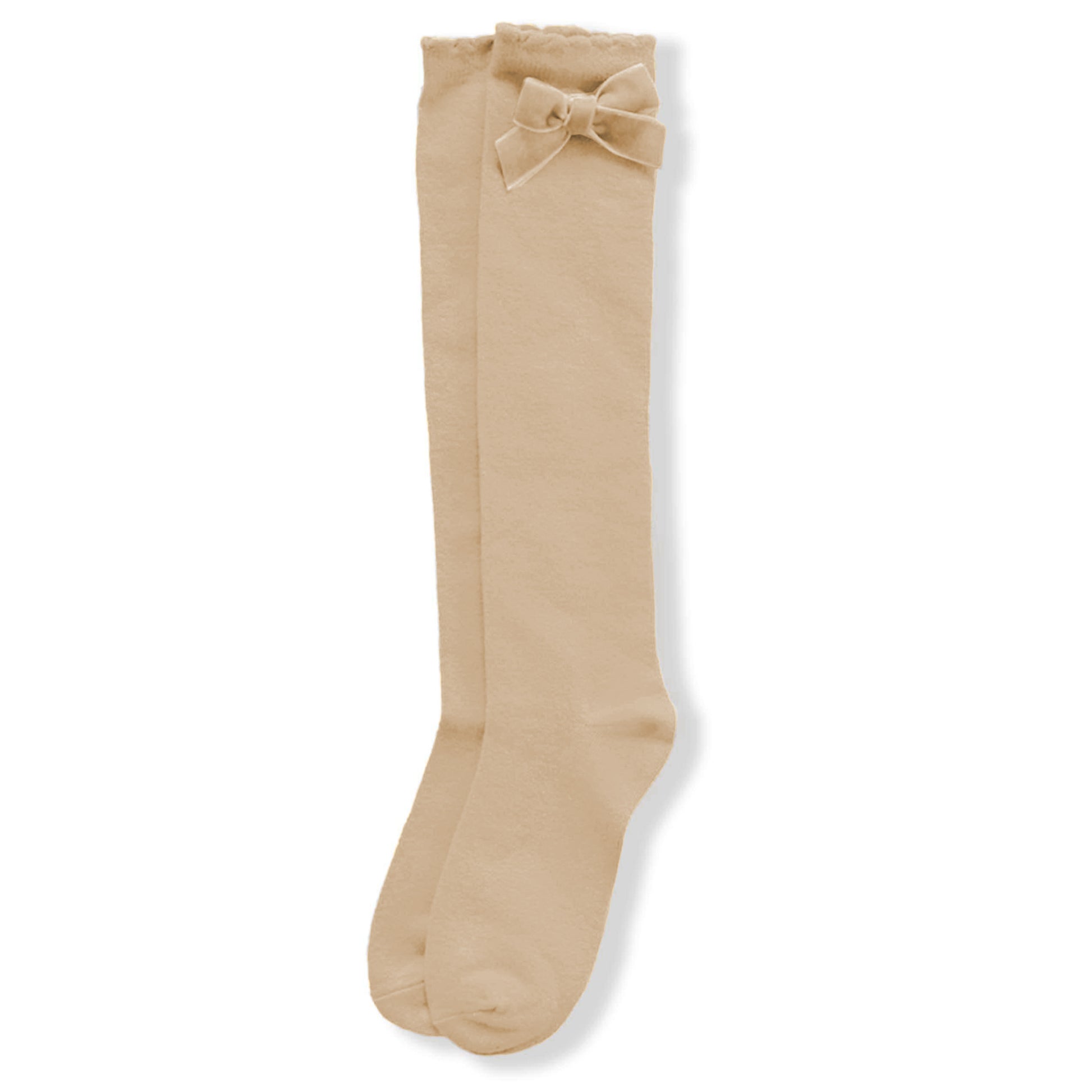 AW20 Miranda Velvet Bow Socks - Camel