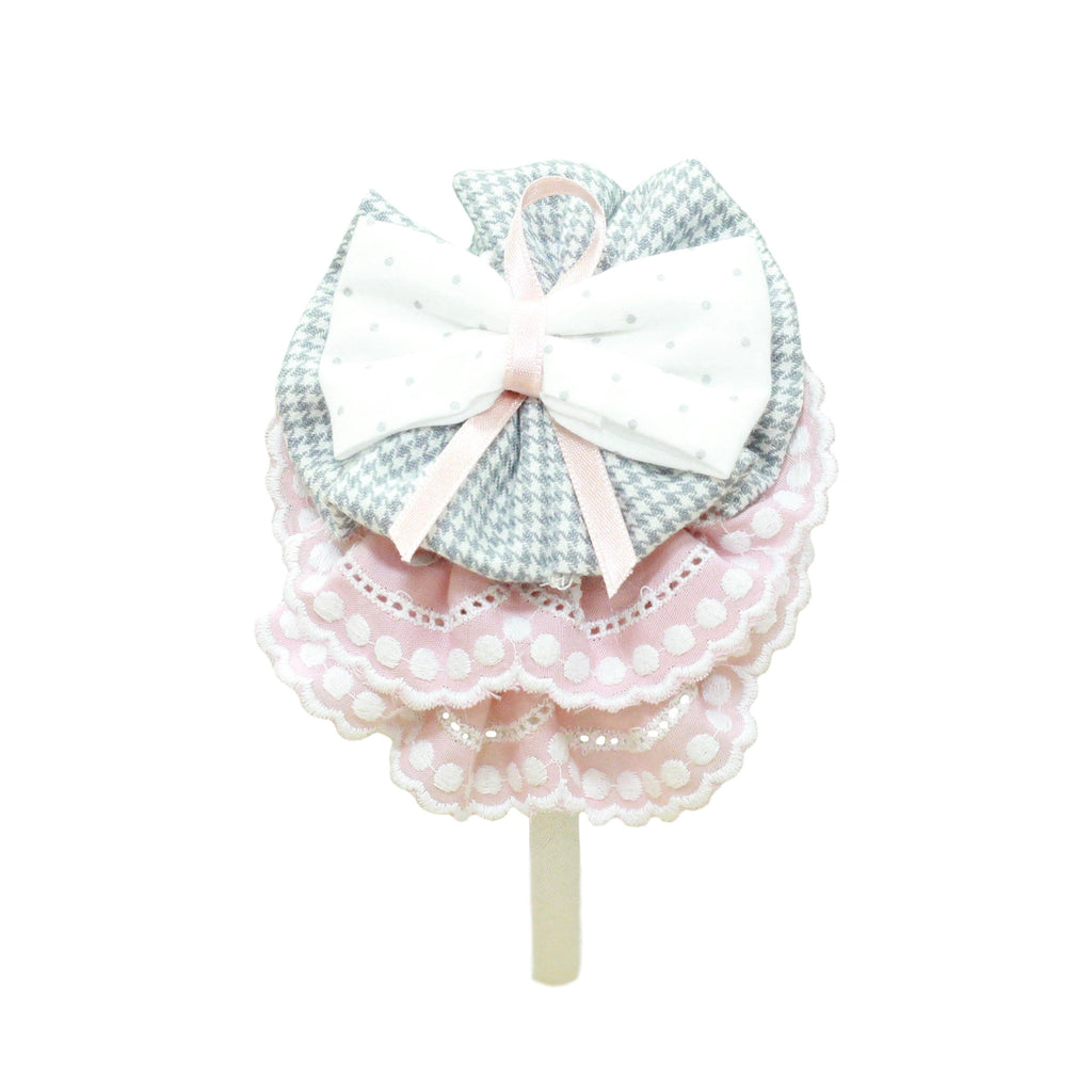MIRANDA Grey & Pink Girls Hairband - 267D