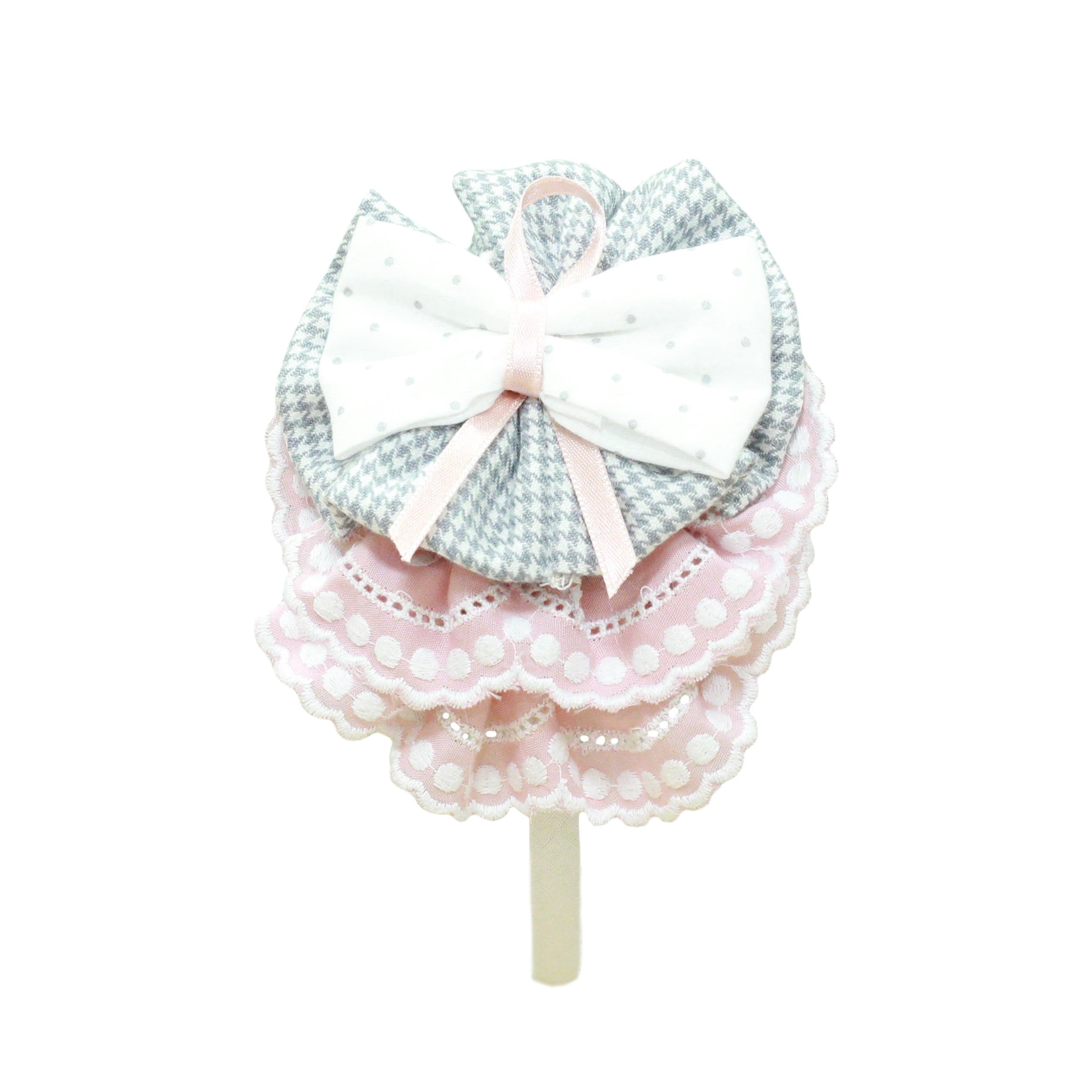 MIRANDA Grey & Pink Girls Hairband - 267D