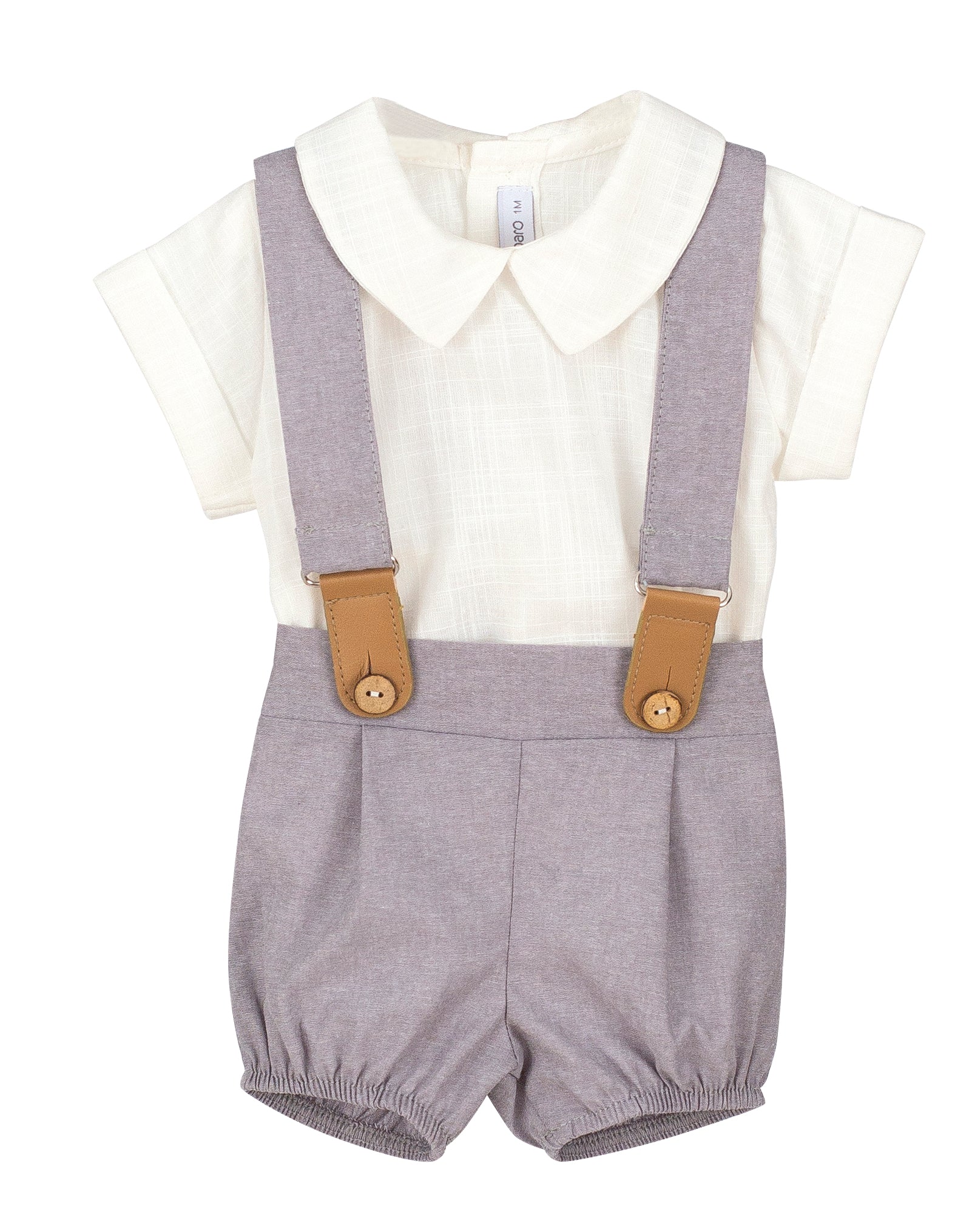 CALAMARO Grey Baby Boys Short Set - 17803