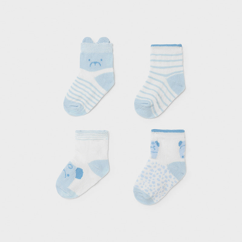 Mayoral Baby Boys Blue and White Socks Four Pack 9360