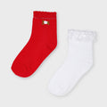 Mayoral Girls Persimmon Ankle Socks – 2 Pack