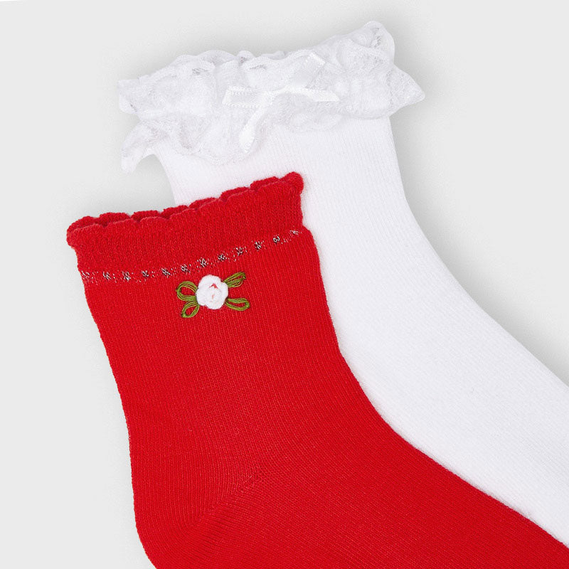 Mayoral Girls Persimmon Ankle Socks – 2 Pack
