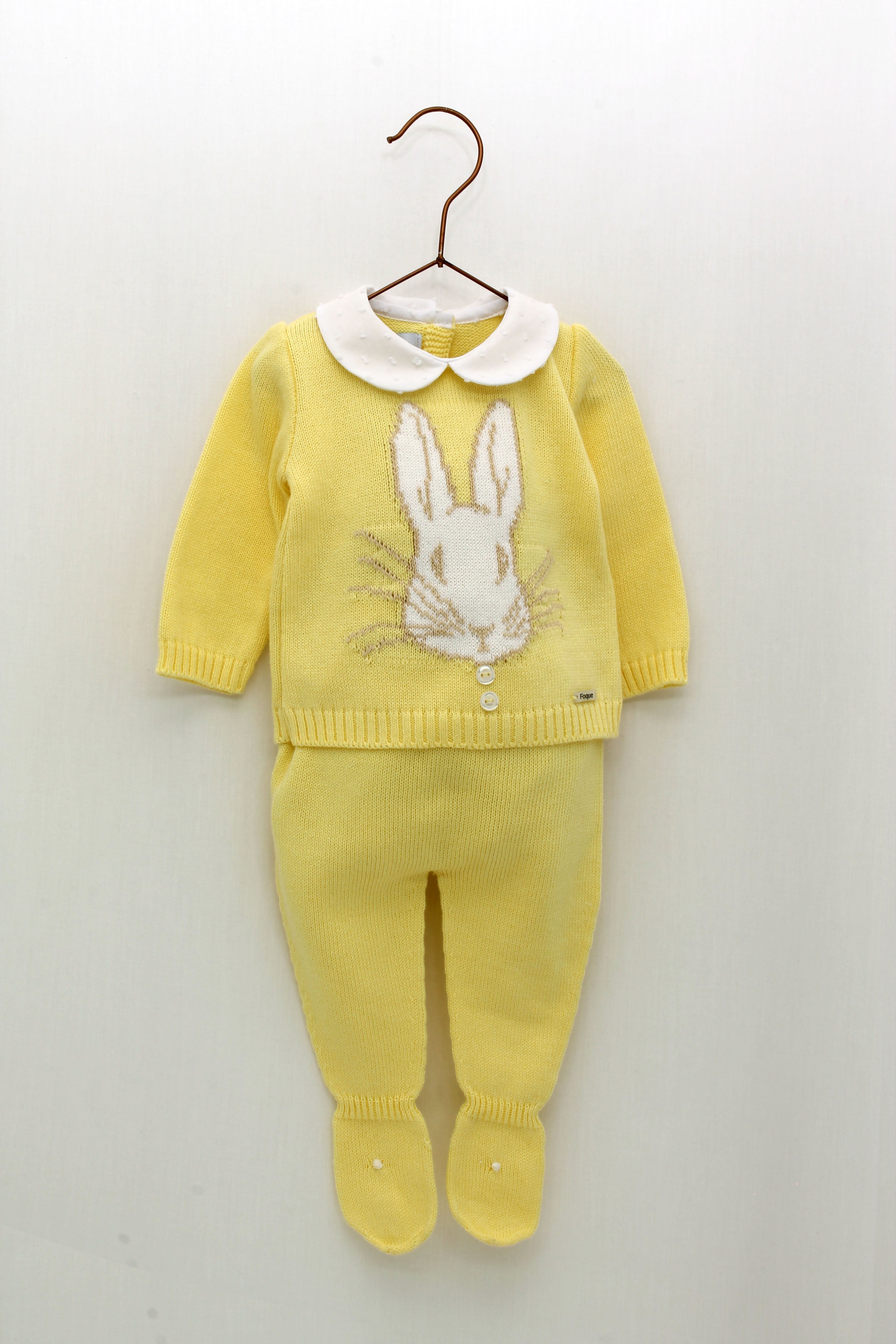 SS22 FOQUE Bunny Lemon Baby Boys Knitted Set - 2214018