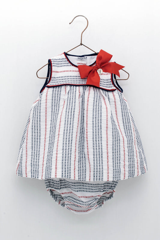 SS22 FOQUE Marino Baby Girls Dress & Knickers - 2215070