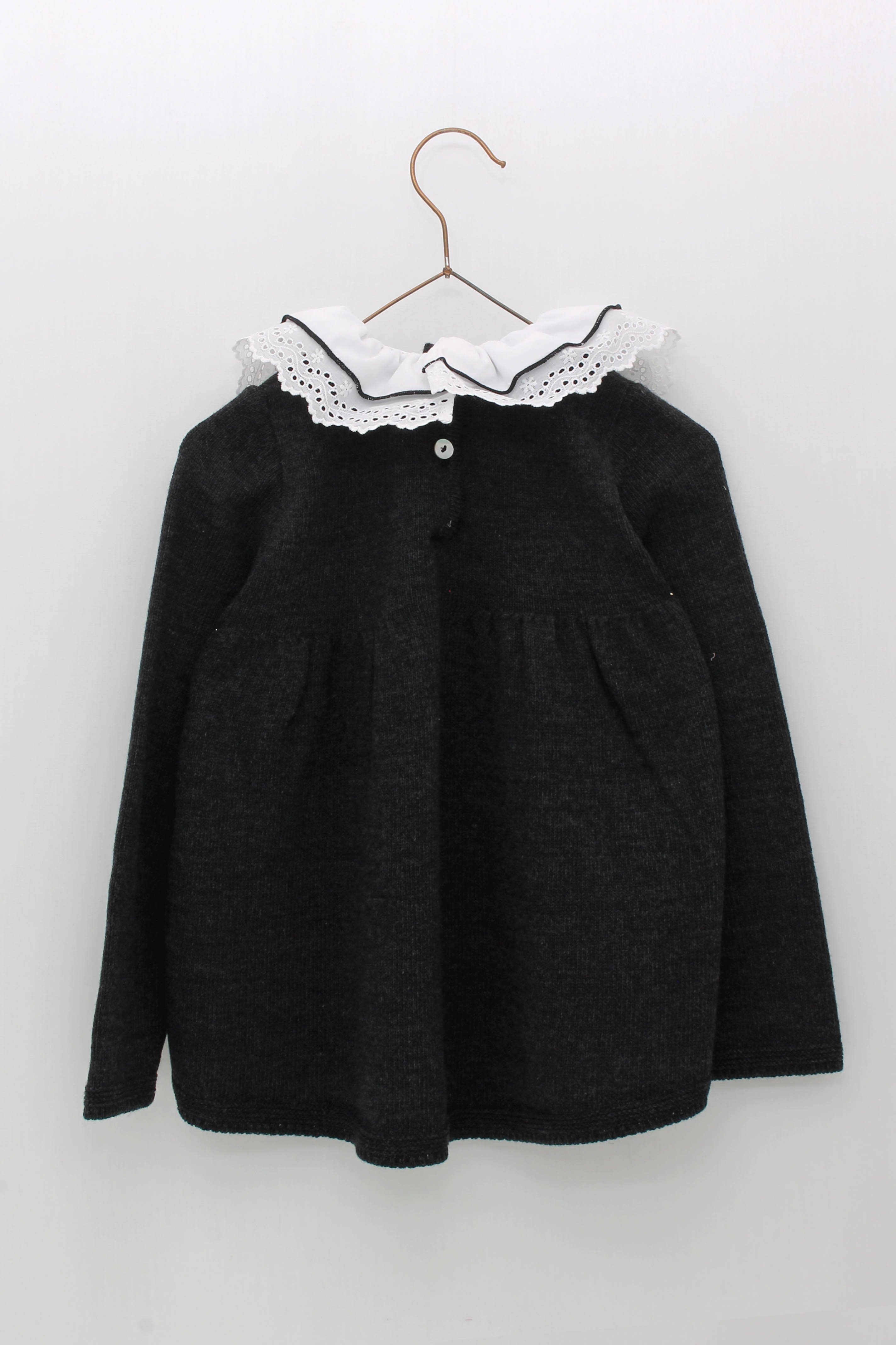 FOQUE Mustard & Black Girls Crochet Short Set 