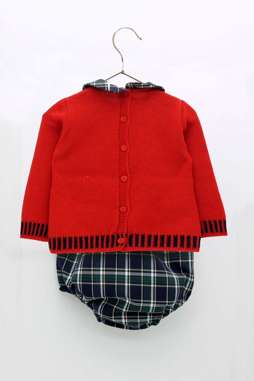 FOQUE Navy Tartan Baby Boys Snowman Jam Pant Set - CLEARANCE SALE