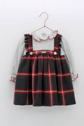 FOQUE Red & Grey Baby Girls Dress 